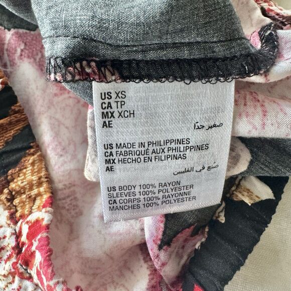 JM Collection Womens Blouse XS Long Sleeve Floral Boho Vacation Travel Resort - Picture 9 of 14